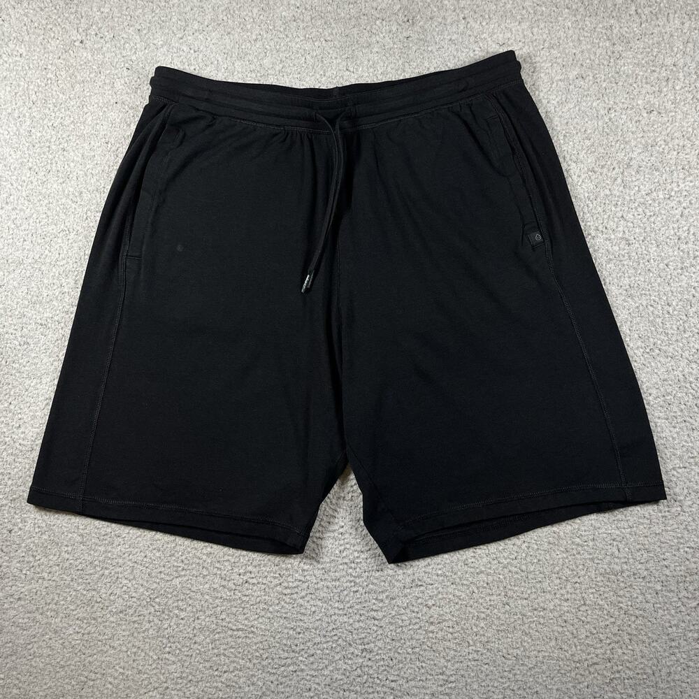 Tasc Performance Shorts Mens XL Black Bamboo Organic Cotton Stretch Athletic Run